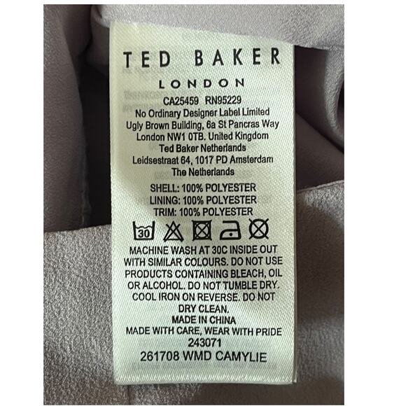 Ted Baker dress Camylie  Lace Inset Halter Neck midi light purple size 0 (US 2) - Picture 7 of 8